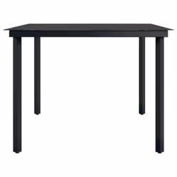vidaXL Garden Dining Set 9 Piece Black Patio Outdoor Table and Chair Furniture - Additional view 6