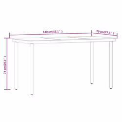 vidaXL Outdoor Dining Set 5 Piece Brown and Black Patio Garden Seat Furniture - Additional view 8