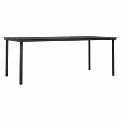 vidaXL Garden Dining Set 7 Piece Brown and Black Patio Outdoor Table and Chair - Additional view 4