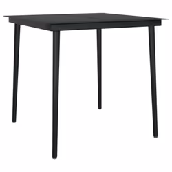 vidaXL Garden Dining Set 3 Piece Black Patio Outdoor Table and Chair Furniture