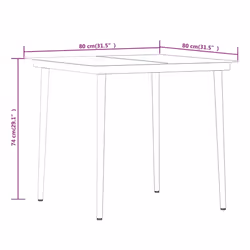 vidaXL Garden Dining Set 3 Piece Black Patio Outdoor Table and Chair Furniture