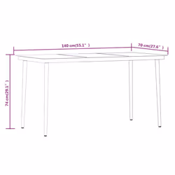 vidaXL Garden Dining Set 7 Piece Black Patio Outdoor Table and Chair Furniture