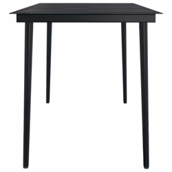 vidaXL Garden Dining Set 7 Piece Black Patio Outdoor Table and Chair Furniture - Additional view 4