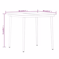 vidaXL Garden Dining Set 3 Piece Brown and Black Patio Outdoor Seat Furniture - Additional view 7