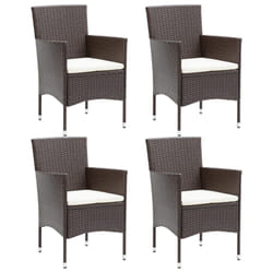 VidaXL 318501 outdoor chair Terrace Padded seat Polyester, Polyrattan, Steel Cream, White