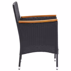 VidaXL 318502 outdoor chair Terrace Padded seat Acacia wood, Polyester, Polyrattan, Steel Black, Cream, White - Additional view 5
