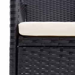 VidaXL 318502 outdoor chair Terrace Padded seat Acacia wood, Polyester, Polyrattan, Steel Black, Cream, White - Additional view 7