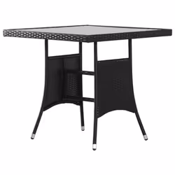 vidaXL Garden Table Outdoor Dining Table Patio Coffee Table Black Poly Rattan - 80 x 80 x 74 cm