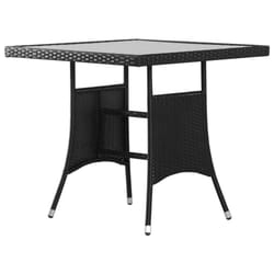 vidaXL Garden Table Outdoor Dining Table Patio Coffee Table Black Poly Rattan - 80 x 80 x 74 cm