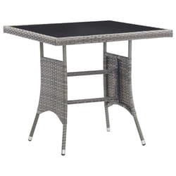 vidaXL Garden Table Outdoor Dining Table Patio Coffee Table Grey Poly Rattan - 80 x 80 x 74 cm
