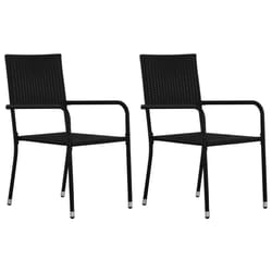 VidaXL 318718 outdoor chair Terrace Polyrattan, Steel Black