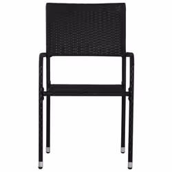 VidaXL 318718 outdoor chair Terrace Polyrattan, Steel Black