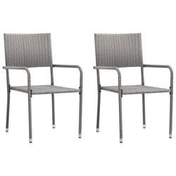VidaXL 318719 outdoor chair Terrace Polyrattan, Steel Grey