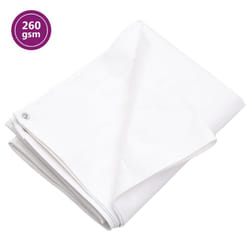 vidaXL Tarpaulin 260 g/mÂ² 6x12 m White HDPE Tarp Ground Sheet Camping Cover