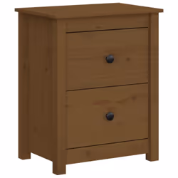 vidaXL 1/2x Solid Wood Pine Bedside Cabinet Nightstand End Table Multi Colours - honey brown, 1
