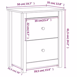 vidaXL 1/2x Solid Wood Pine Bedside Cabinet Nightstand End Table Multi Colours - honey brown, 1 - Additional view 10