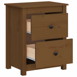 vidaXL 1/2x Solid Wood Pine Bedside Cabinet Nightstand End Table Multi Colours - honey brown, 1 - Additional view 5