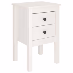 vidaXL 1/2x Solid Wood Pine Bedside Cabinet Side Table Furniture Multi Colours - white, 1