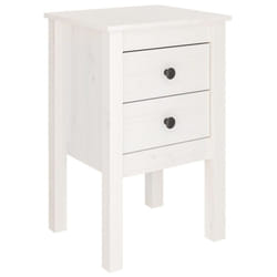vidaXL 1/2x Solid Wood Pine Bedside Cabinet Side Table Furniture Multi Colours - white, 1