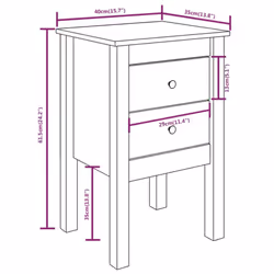 vidaXL 1/2x Solid Wood Pine Bedside Cabinet Side Table Furniture Multi Colours - white, 2 - Additional view 4