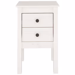 vidaXL 1/2x Solid Wood Pine Bedside Cabinet Side Table Furniture Multi Colours - white, 2 - Additional view 6
