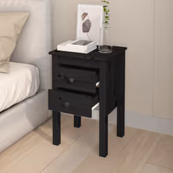 VidaXL 813698 nightstand/bedside table Black