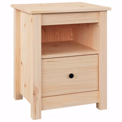 vidaXL 1/2x Solid Wood Pine Bedside Cabinet Wooden Side Table Multi Colours - Brown, 1