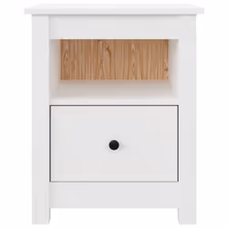 vidaXL 1/2x Solid Wood Pine Bedside Cabinet Wooden Side Table Multi Colours - White, 1 - Additional view 5