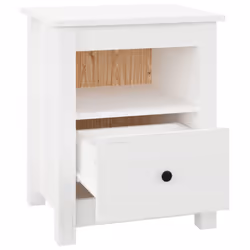vidaXL 1/2x Solid Wood Pine Bedside Cabinet Wooden Side Table Multi Colours - White, 1 - Additional view 6