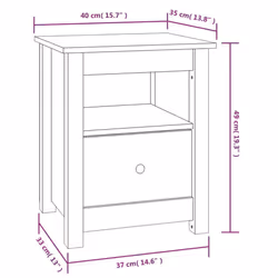 vidaXL 1/2x Solid Wood Pine Bedside Cabinet Wooden Side Table Multi Colours - White, 1 - Additional view 9