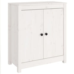 vidaXL Solid Wood Pine Sideboard Wooden Cupboard Storage Cabinet Multi Colours - white
