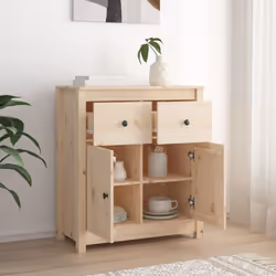 vidaXL Solid Wood Pine Sideboard Wooden Side Cabinet Home Organiser Cupboard - Additional view 5