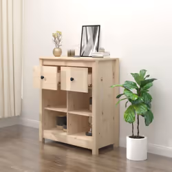 vidaXL Solid Wood Pine Sideboard Home Storage Cabinet Highboard Multi Colours - brown - Additional view 6
