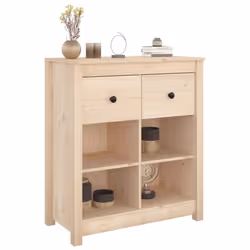 vidaXL Solid Wood Pine Sideboard Home Storage Cabinet Highboard Multi Colours - brown - Additional view 7