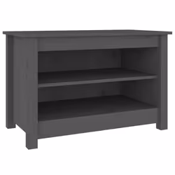 vidaXL Solid Wood Pine Shoe Bench Wooden Storage Rack Multi Colours/Sizes - grey
