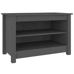 vidaXL Solid Wood Pine Shoe Bench Wooden Storage Rack Multi Colours/Sizes - grey