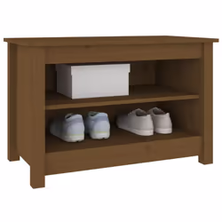 vidaXL Solid Wood Pine Shoe Bench Wooden Storage Rack Multi Colours/Sizes - honey brown - Additional view 5