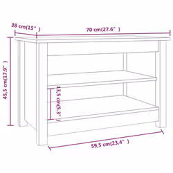 vidaXL Solid Wood Pine Shoe Bench Wooden Storage Rack Multi Colours/Sizes - honey brown - Additional view 7