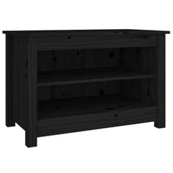vidaXL Solid Wood Pine Shoe Bench Wooden Storage Rack Multi Colours/Sizes - black