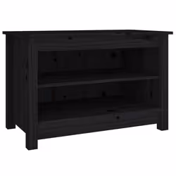 vidaXL Solid Wood Pine Shoe Bench Wooden Storage Rack Multi Colours/Sizes - black