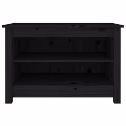 vidaXL Solid Wood Pine Shoe Bench Wooden Storage Rack Multi Colours/Sizes - black