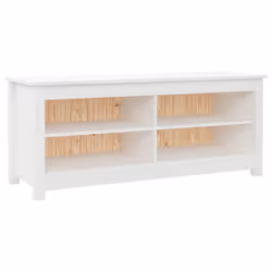 vidaXL Solid Wood Pine Shoe Bench Wooden Storage Rack Multi Colours/Sizes - White