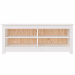vidaXL Solid Wood Pine Shoe Bench Wooden Storage Rack Multi Colours/Sizes - White