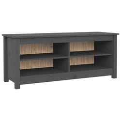 vidaXL Solid Wood Pine Shoe Bench Wooden Storage Rack Multi Colours/Sizes - Grey