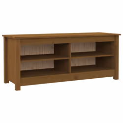 vidaXL Solid Wood Pine Shoe Bench Wooden Storage Rack Multi Colours/Sizes - Honey brown