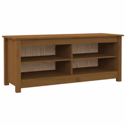 vidaXL Solid Wood Pine Shoe Bench Wooden Storage Rack Multi Colours/Sizes - Honey brown