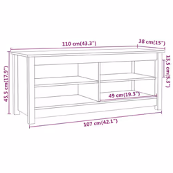 vidaXL Solid Wood Pine Shoe Bench Wooden Storage Rack Multi Colours/Sizes - Honey brown - Additional view 8