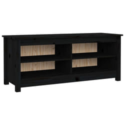 vidaXL Solid Wood Pine Shoe Bench Wooden Storage Rack Multi Colours/Sizes - Black