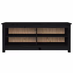 vidaXL Solid Wood Pine Shoe Bench Wooden Storage Rack Multi Colours/Sizes - Black