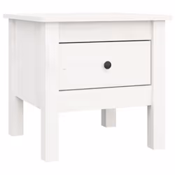 vidaXL 1/2x Solid Wood Pine Side Table Multi Colours 40x40x39 cm/50x50x49 cm - white, 40 x 40 x 39 cm/2